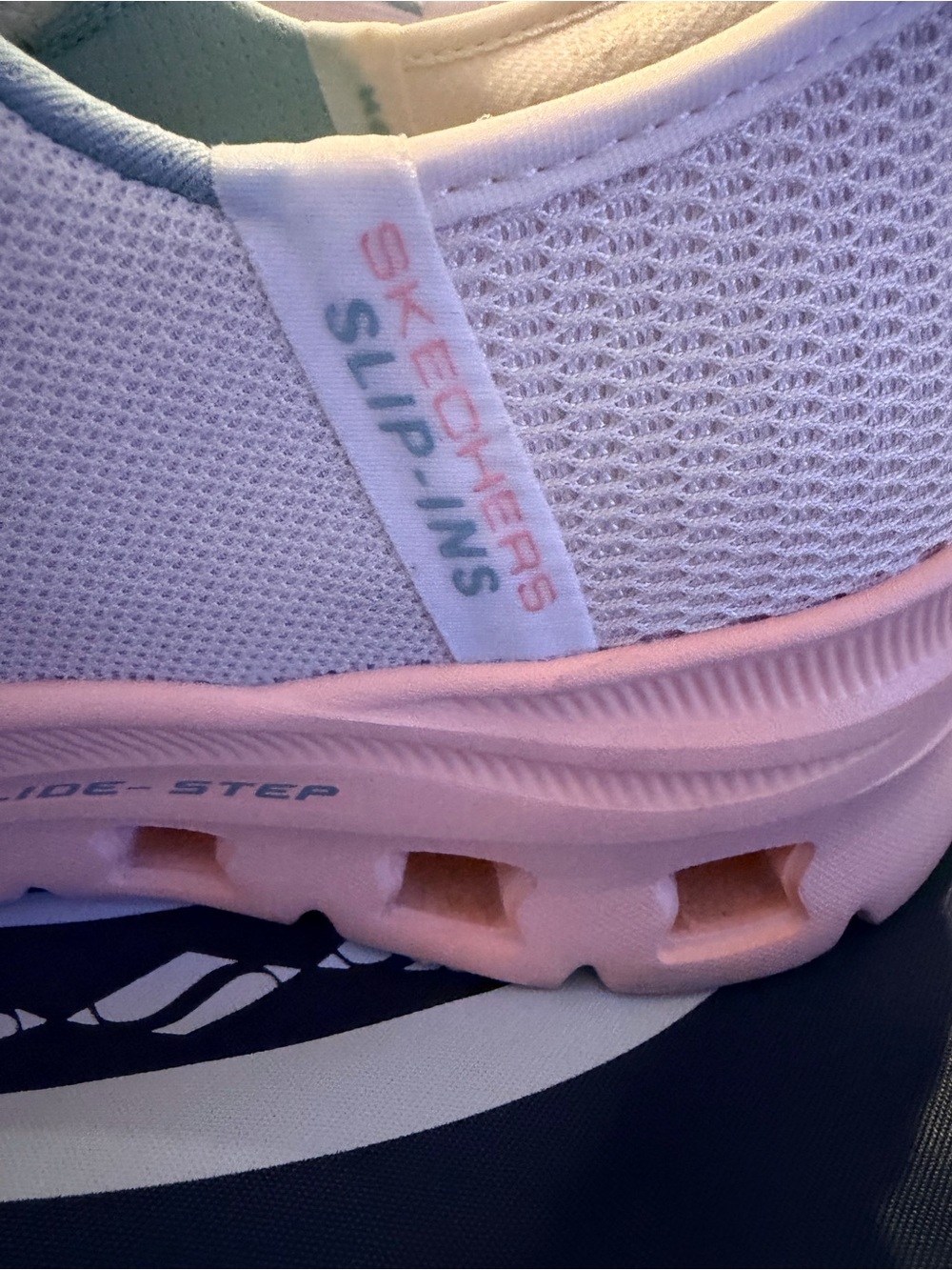 Skechers Women's Pale peach w light blue Athletic Sneakers - Picture 4 of 7
